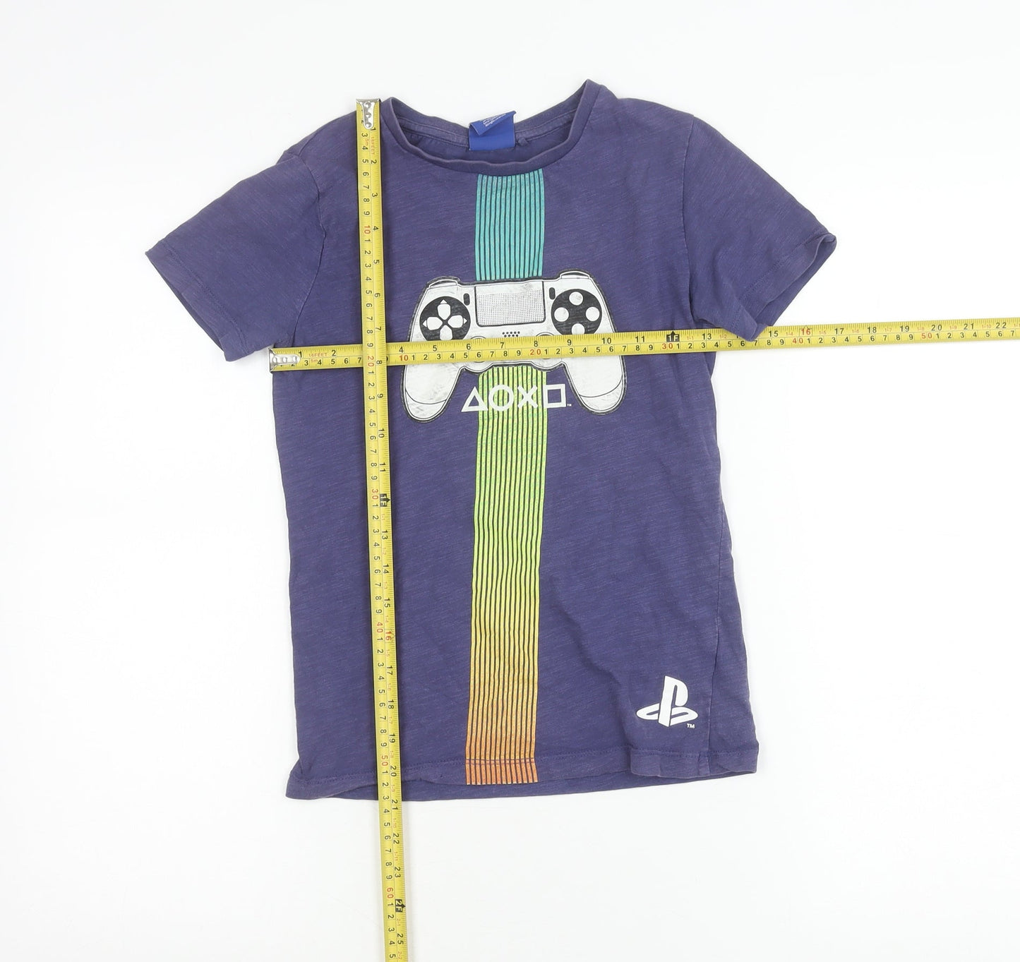 Next Boys Blue PlayStation Graphic T-Shirt 8 Years Short Sleeve Cotton