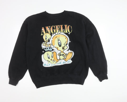 Looney Tunes Tweety Women's Black L Sweatshirt Pullover Graphic Print