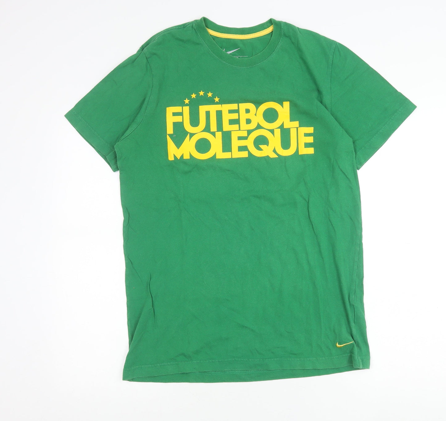 Nike Men’s Green Slim Fit Brasil Graphic Sports T-Shirt L