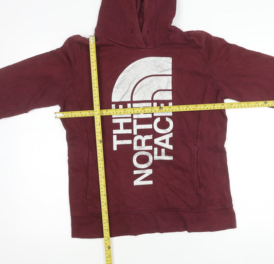 The North Face Womens Red Pullover Hoodie M Graphic Logo Outdoor