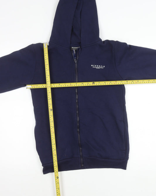 McKenzie Boys Blue Zip Up Hooded Jacket 13-14 Years Full Zip Logo