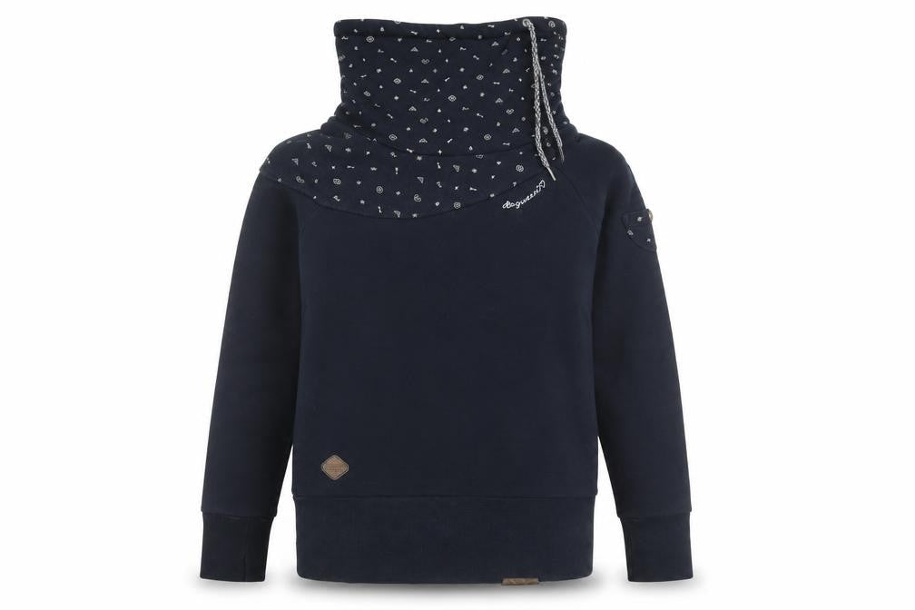 Ragwear Women’s Navy Blue Pullover Sweatshirt S Cowl Neck Hoodie