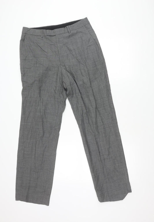 Ted Baker Men's Grey Wool Cashmere Dress Pants Trousers Size 32