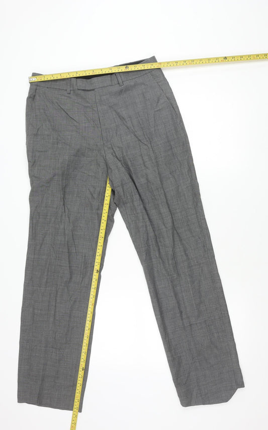 Ted Baker Men's Grey Wool Cashmere Dress Pants Trousers Size 32