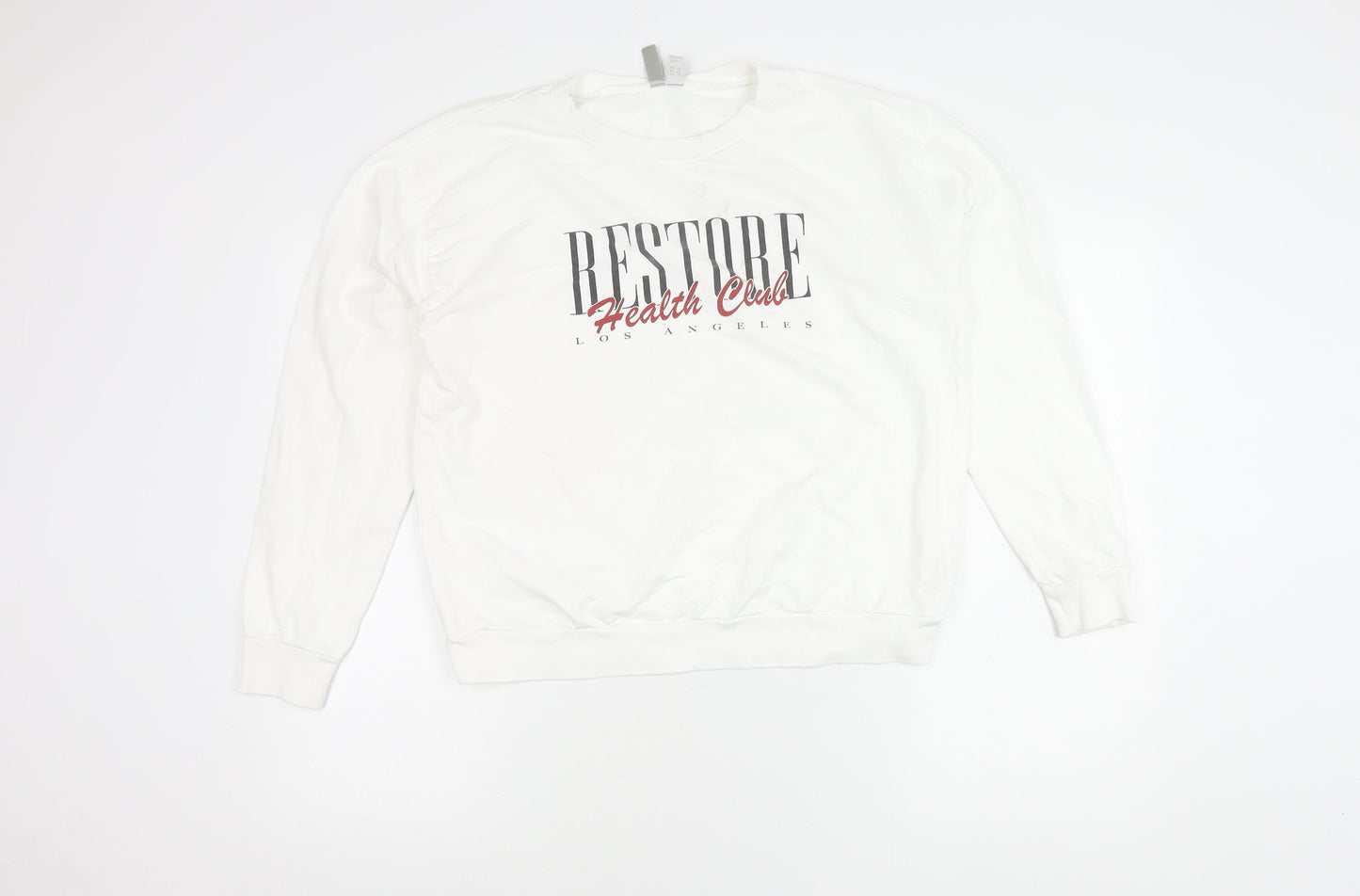 ASOS Women’s White Crew Neck Sweatshirt Size 14 Graphic Print