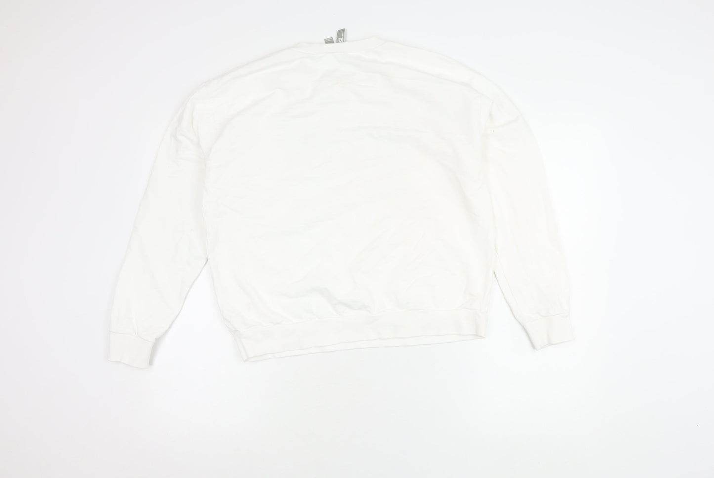 ASOS Women’s White Crew Neck Sweatshirt Size 14 Graphic Print