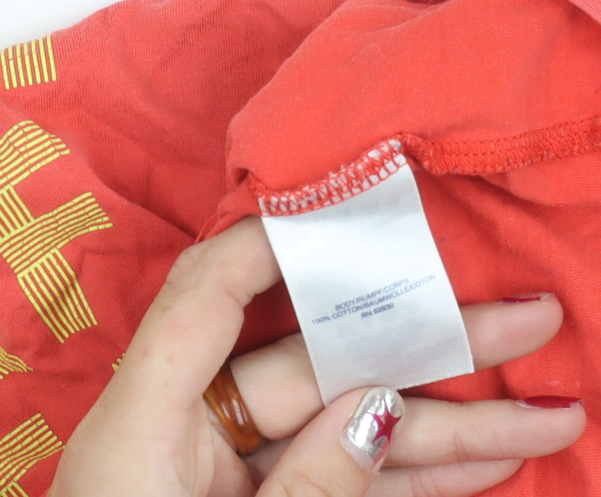 Lands' End Boys Red Graphic T-Shirt 8-9 Years Skate Surf Swim Crew Neck