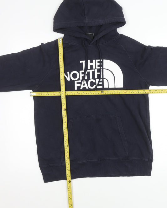 The North Face Womens Blue Pullover Hoodie Small Logo Sweatshirt