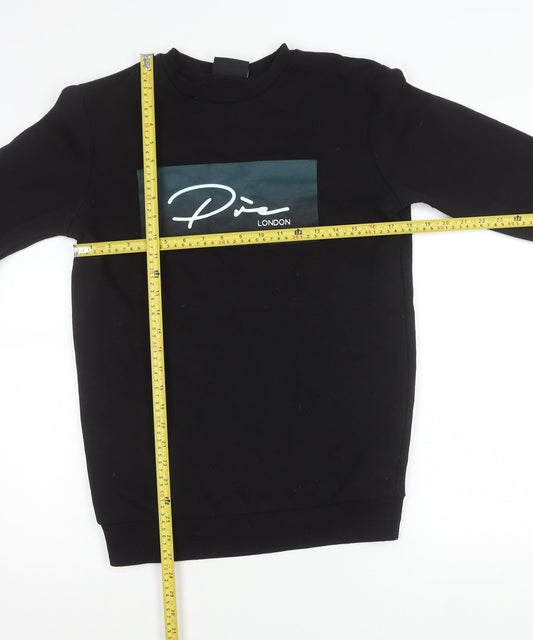 Prè London Men’s Black XS Crew Neck Logo Graphic Sweatshirt