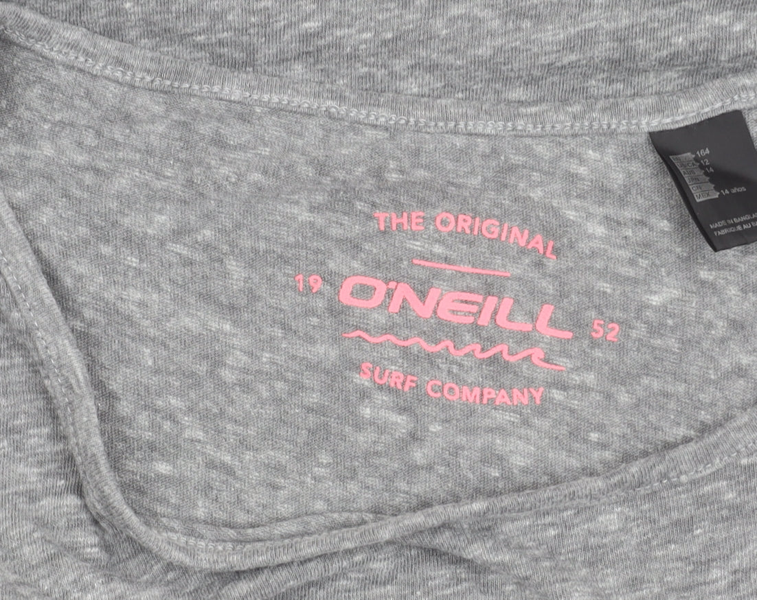 O'Neill Womens Grey Tank Top Size 14 Crew Neck Jersey Cotton Blend