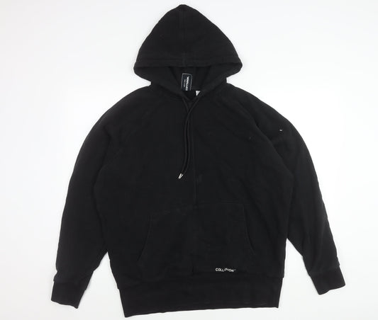 Collusion Unisex Black Pullover Hoodie M Regular Fit Logo