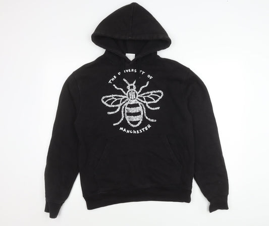 Unisex Adults UK S Regular Russell Black Pullover Hoodie