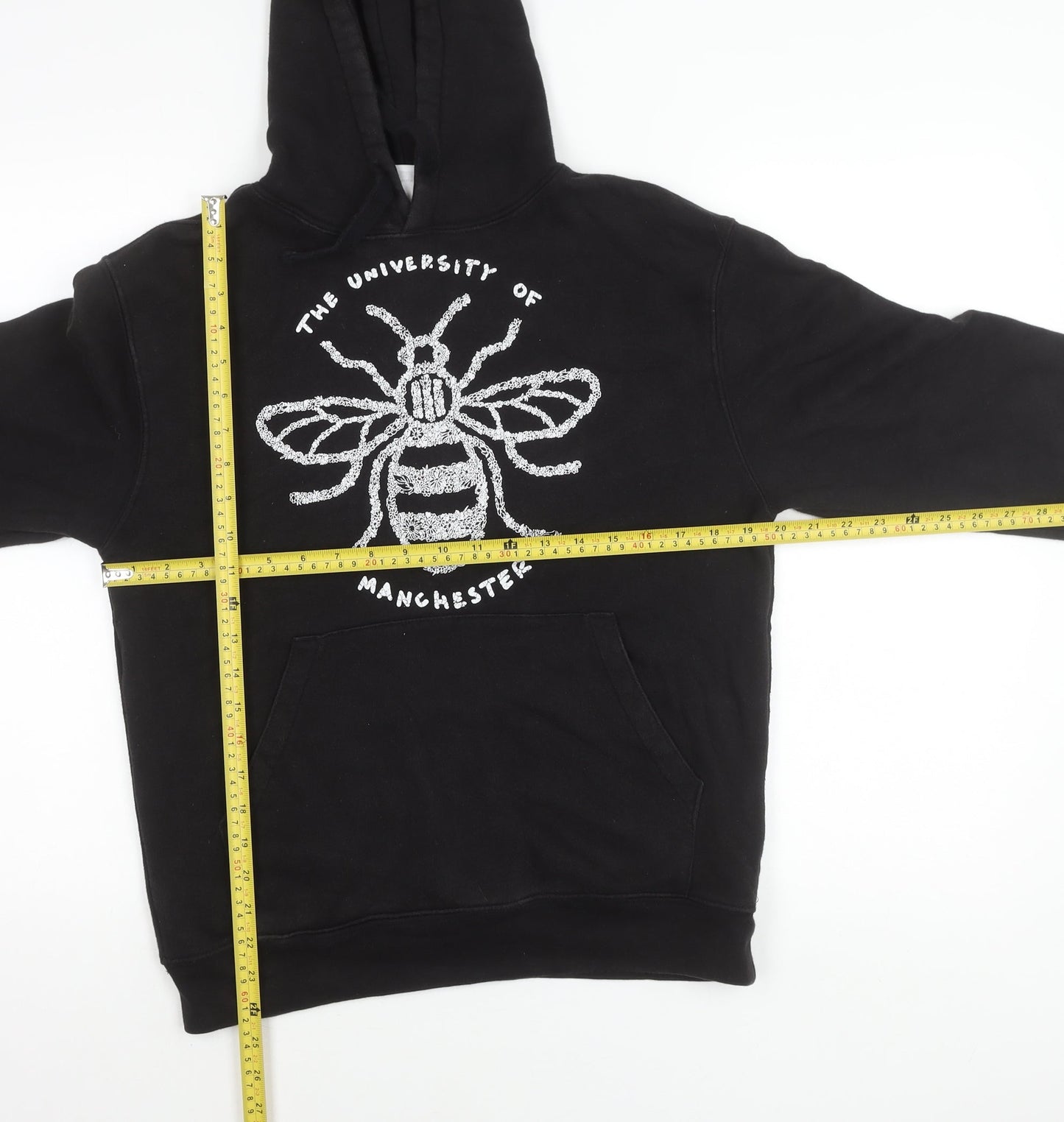 Unisex Adults UK S Regular Russell Black Pullover Hoodie
