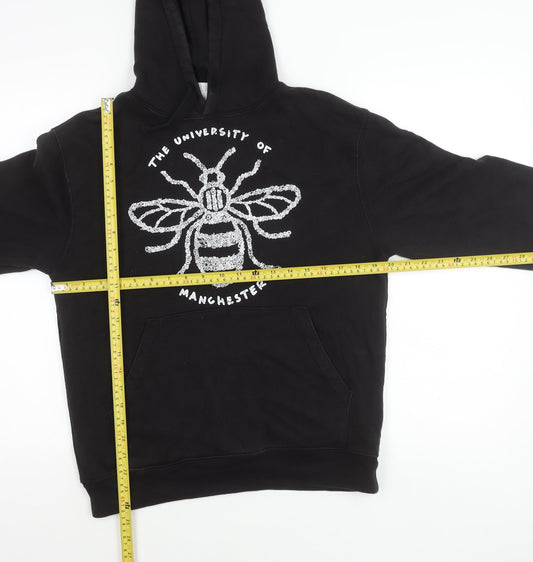 Unisex Adults UK S Regular Russell Black Pullover Hoodie