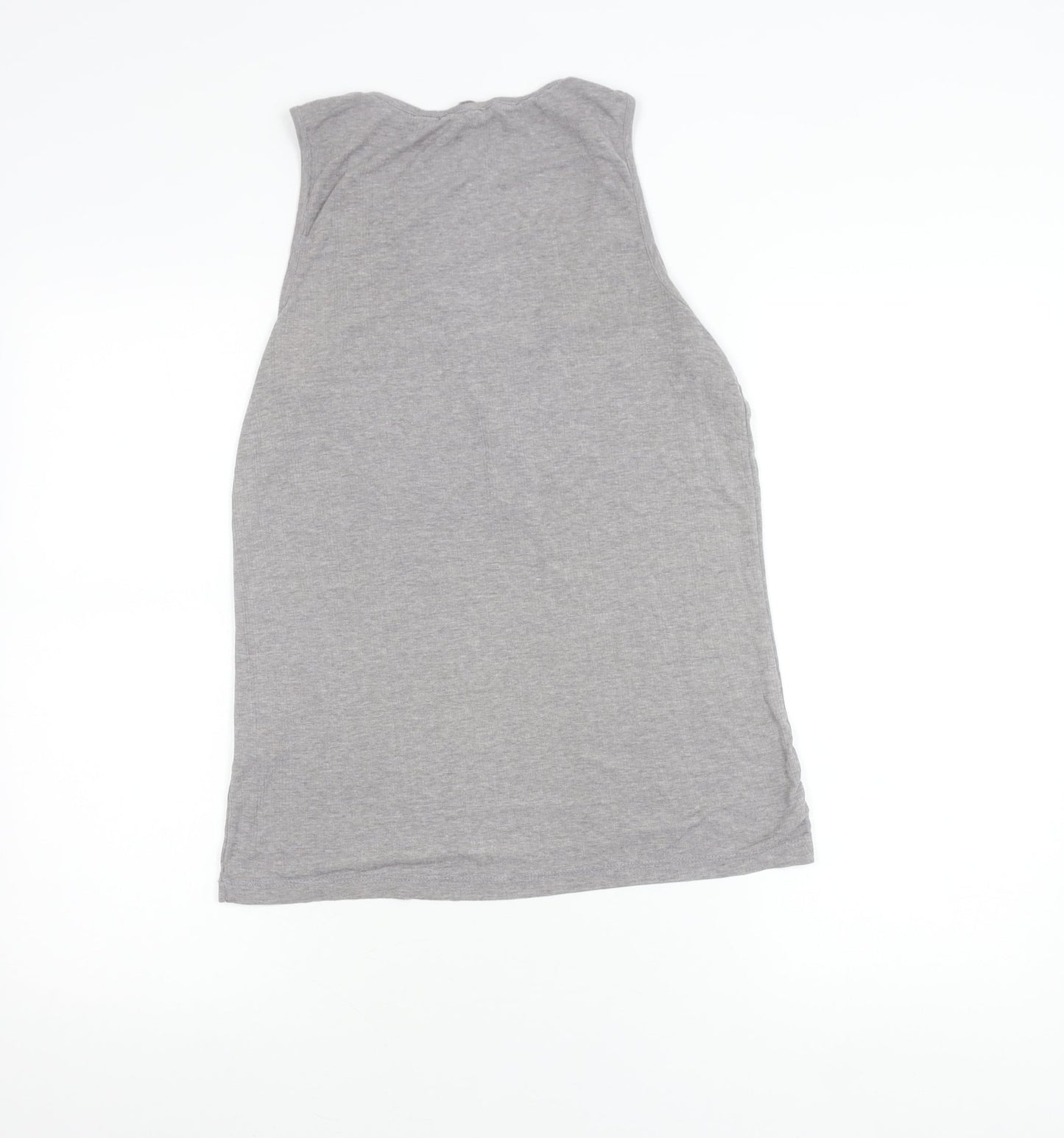 FatFace Womens Grey Size 10 Tank Top Sleeveless Scoop Neck Button Casual