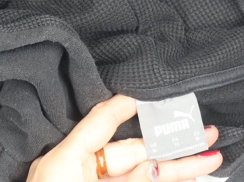 Puma Mens Black XL Pullover Hoodie Sweatshirt Hooded Jumper