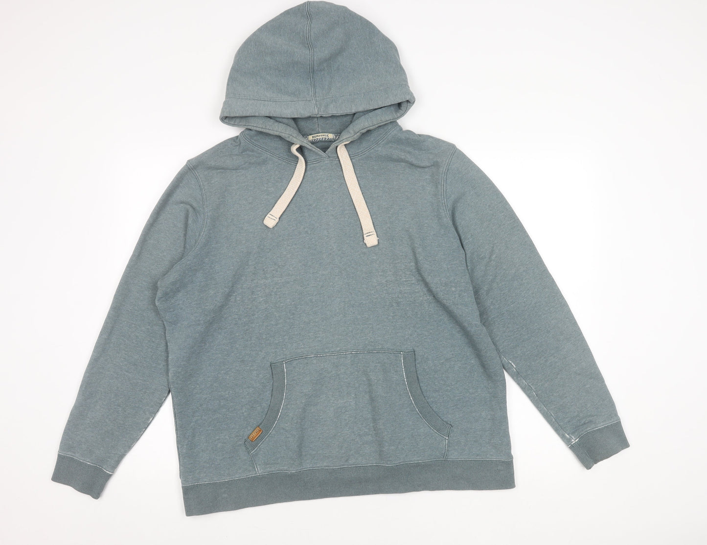 FatFace Men’s Green Pullover Hoodie L Regular Fit Cotton Blend