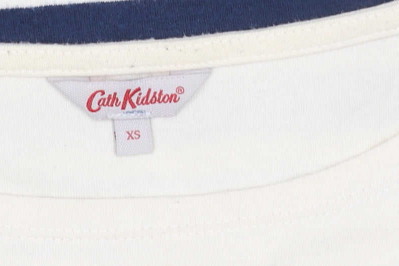 Cath Kidston Women’s Blue Striped XS Cotton Long Sleeve T-Shirt