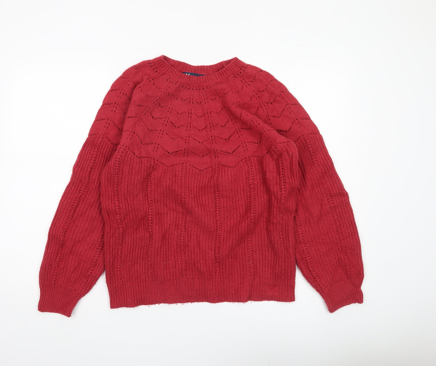 Crew Clothing Company Women’s Red Knit Jumper Size 14 Pullover Winter