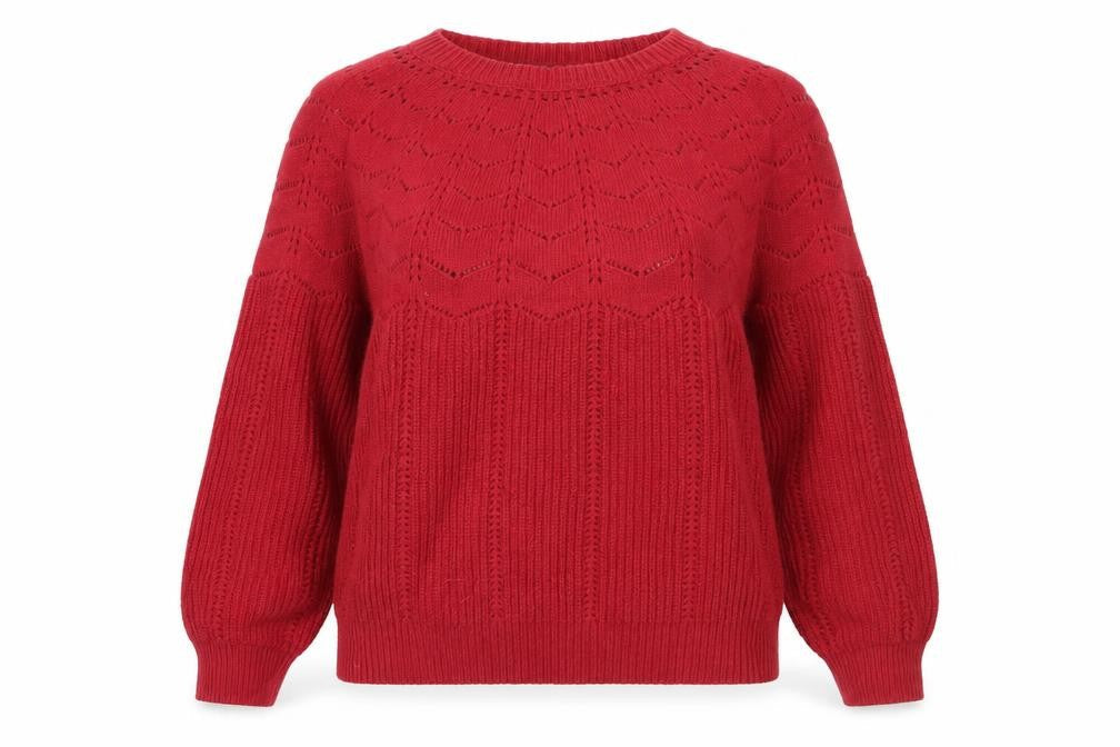 Crew Clothing Women’s Red Knit Jumper Size 14 Pullover Winter