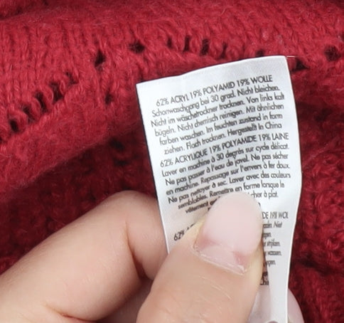 Crew Clothing Company Women’s Red Knit Jumper Size 14 Pullover Winter