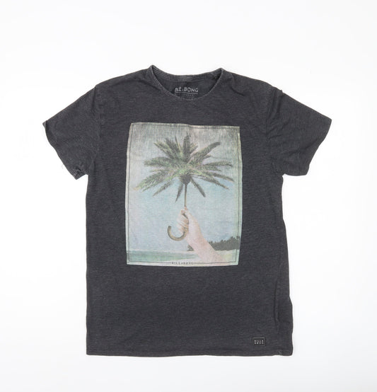 Billabong Men’s Grey Graphic Print T-Shirt Size M Short Sleeve