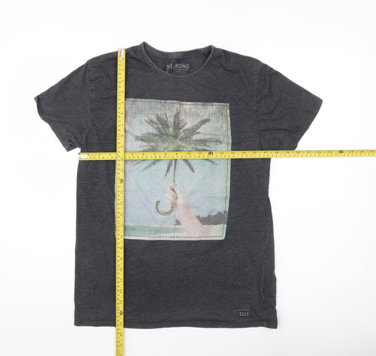 Billabong Men’s Grey Graphic Print T-Shirt Size M Short Sleeve