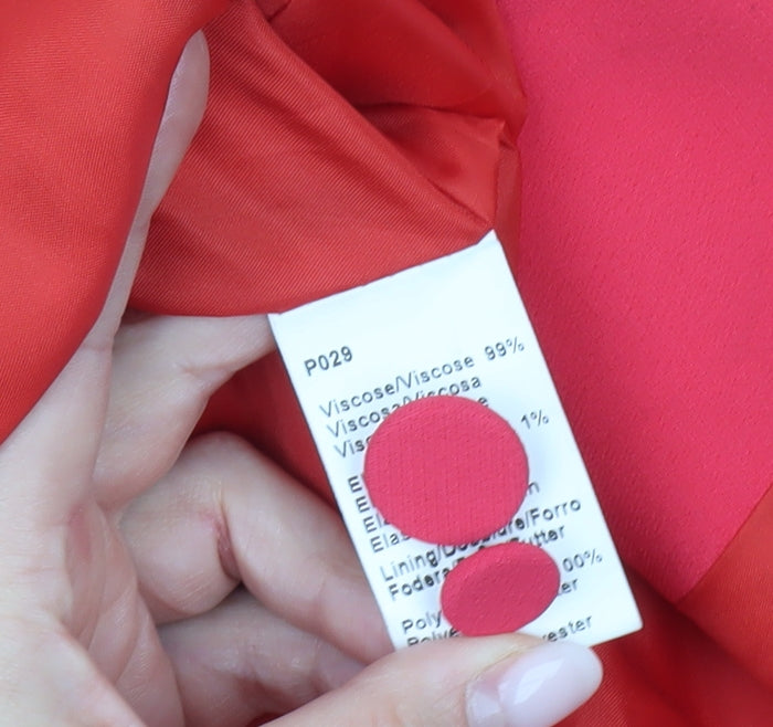 Gerard Darel Womens Red Viscose Blazer Size 8 One Button Jacket