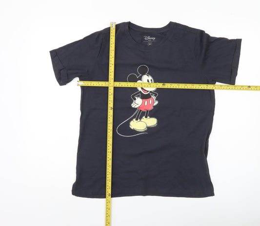 Disney Women's Black Size 12 Mickey Mouse T-Shirt Short Sleeve