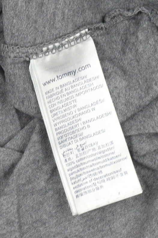 Tommy Jeans Men's Grey Long Sleeve Cotton T-Shirt Size L