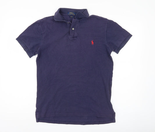 Ralph Lauren Men’s Blue Slim Fit Polo Shirt Size M Cotton Casual