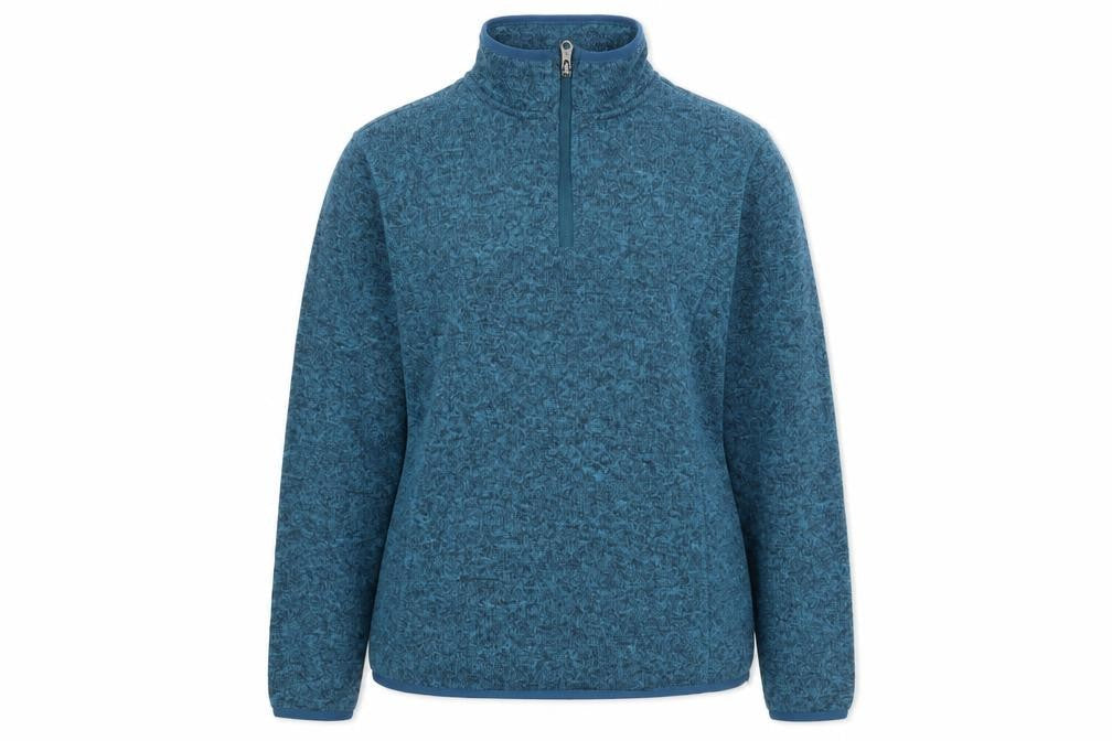 Crane Womens Blue Small Fleece Sweatshirt 1/2 Zip Pullover Activewear