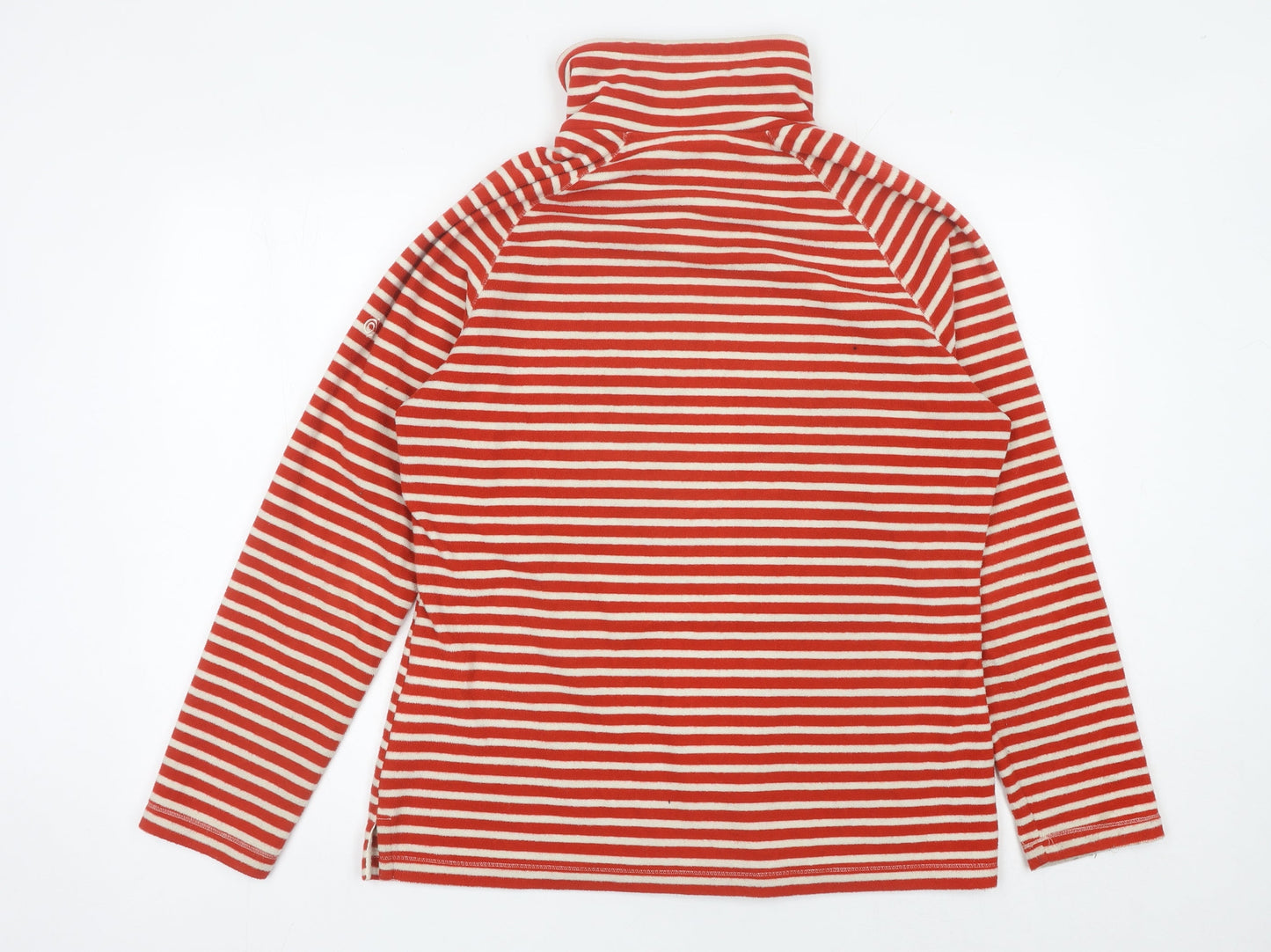 Craghoppers Women Red White Striped 1/2 Zip Sweatshirt UK 12 Polyester