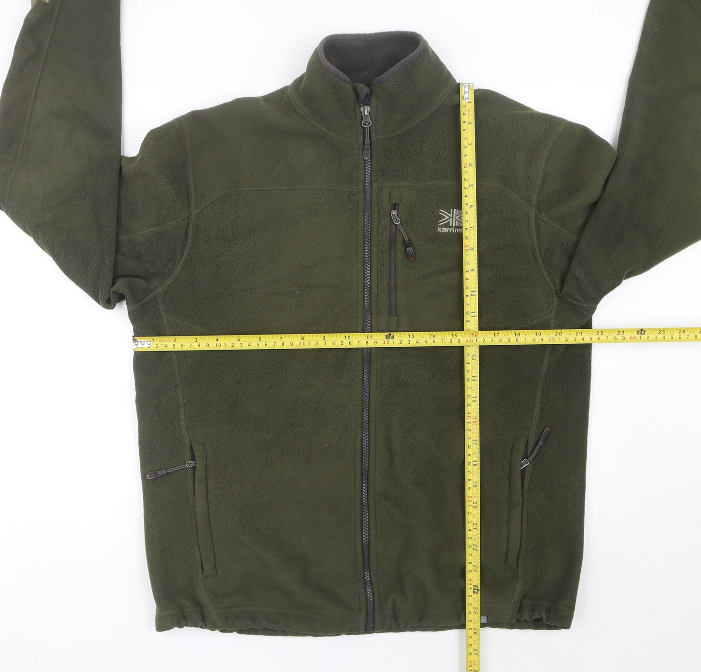 Karrimor Men’s Green Fleece Zip Jacket Size M Outdoor Hiking