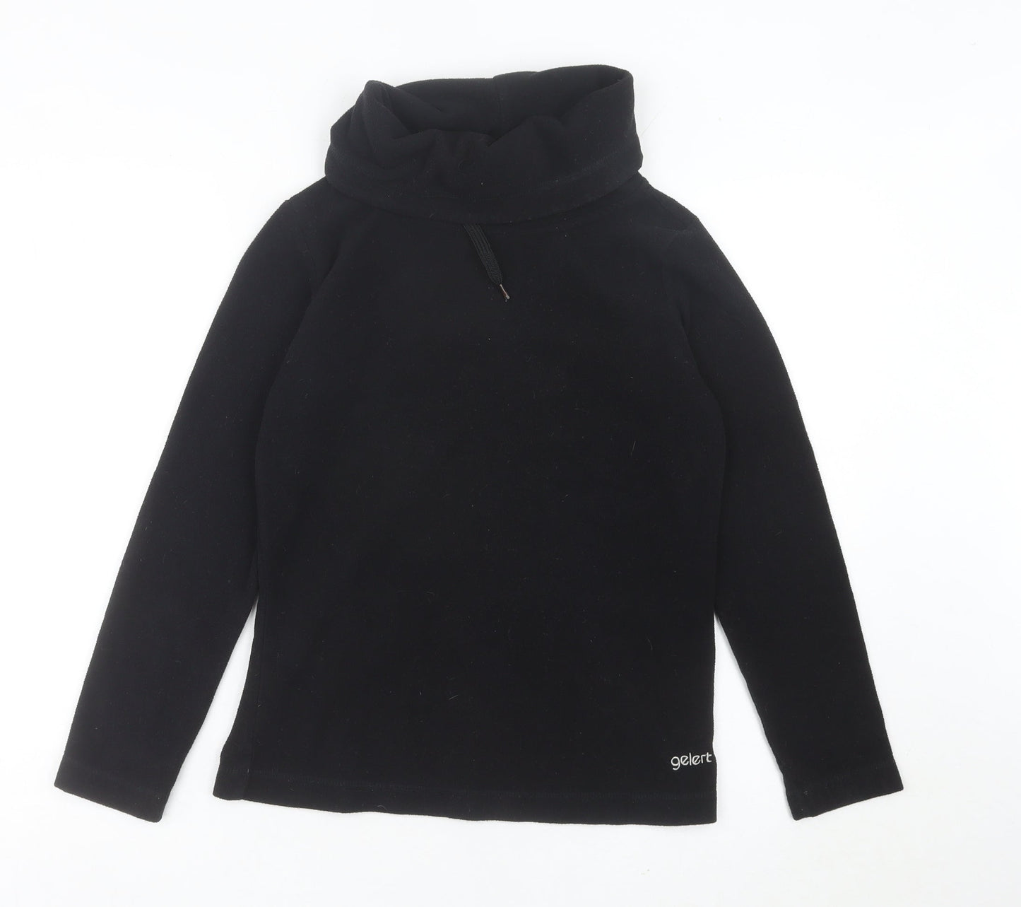 Gelert Women’s Black Fleece Sweatshirt Size UK 8 Roll Neck Long Sleeve