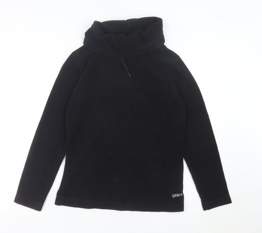 Gelert Women’s Black Fleece Sweatshirt Size UK 8 Roll Neck Long Sleeve