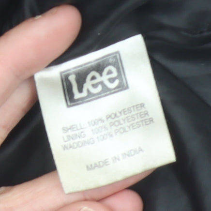 Lee Women’s Black Puffer Jacket Size S Hooded Quilted Outerwear