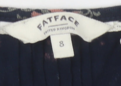 FatFace Womens Blue Floral A-Line Viscose Knee Length Dress Size 8