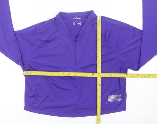 H&M Move Womens Purple Track Jacket Size 14 Cropped Slim Fit