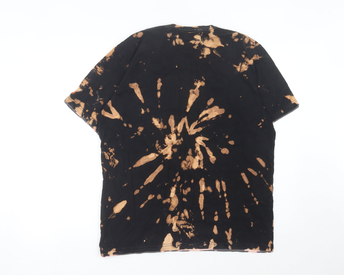 Peter Storm Men's Black Tie-Dye Cotton T-Shirt L Retro Grunge