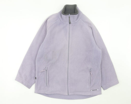 Mountain Life Women’s Purple Fleece Jacket Size 14 Full Zip Casual Outdoor