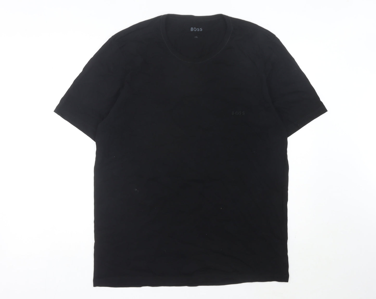 BOSS Mens Black 2XL Crew Neck Cotton T-Shirt