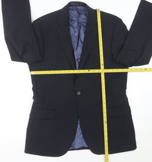 Pierre Cardin Men’s Blue Pinstripe Suit Jacket 40R Classic Fit