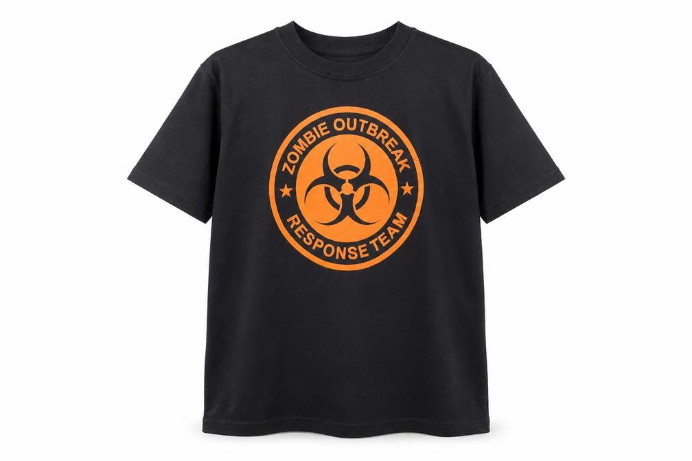 Gildan Boys Black Zombie Outbreak Response Team Graphic T-Shirt L