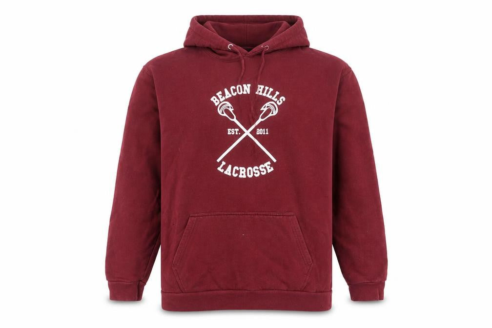 Teen Wolf Beacon Hills Mens Red XL Pullover Hoodie Stilinski 24 Lacrosse