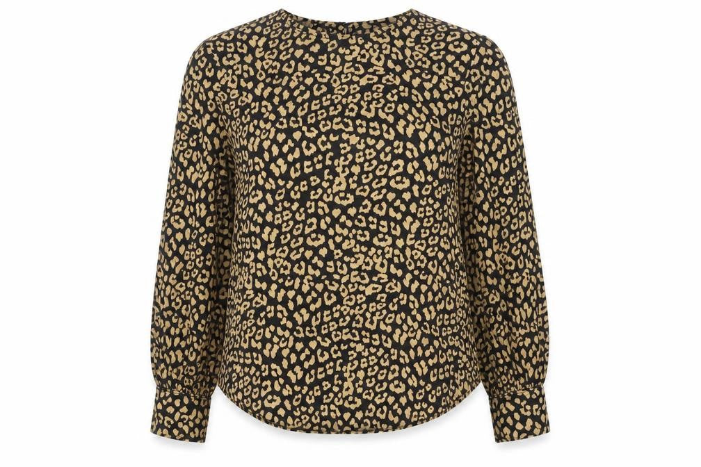 Marks and Spencer Women’s Black Leopard Print Blouse Size 8