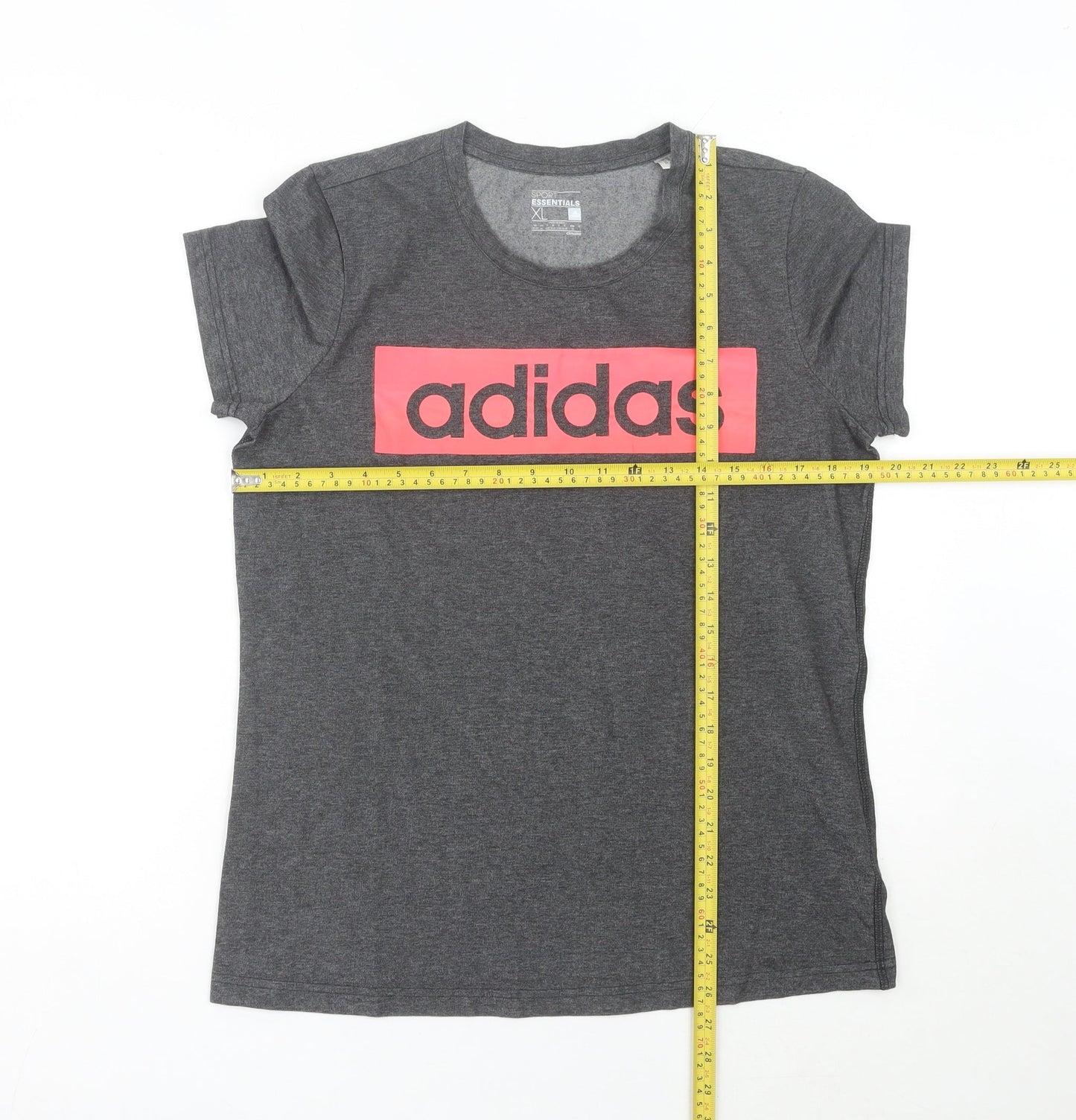 Adidas Women’s Grey XL Logo T-Shirt Short Sleeve Casual Top