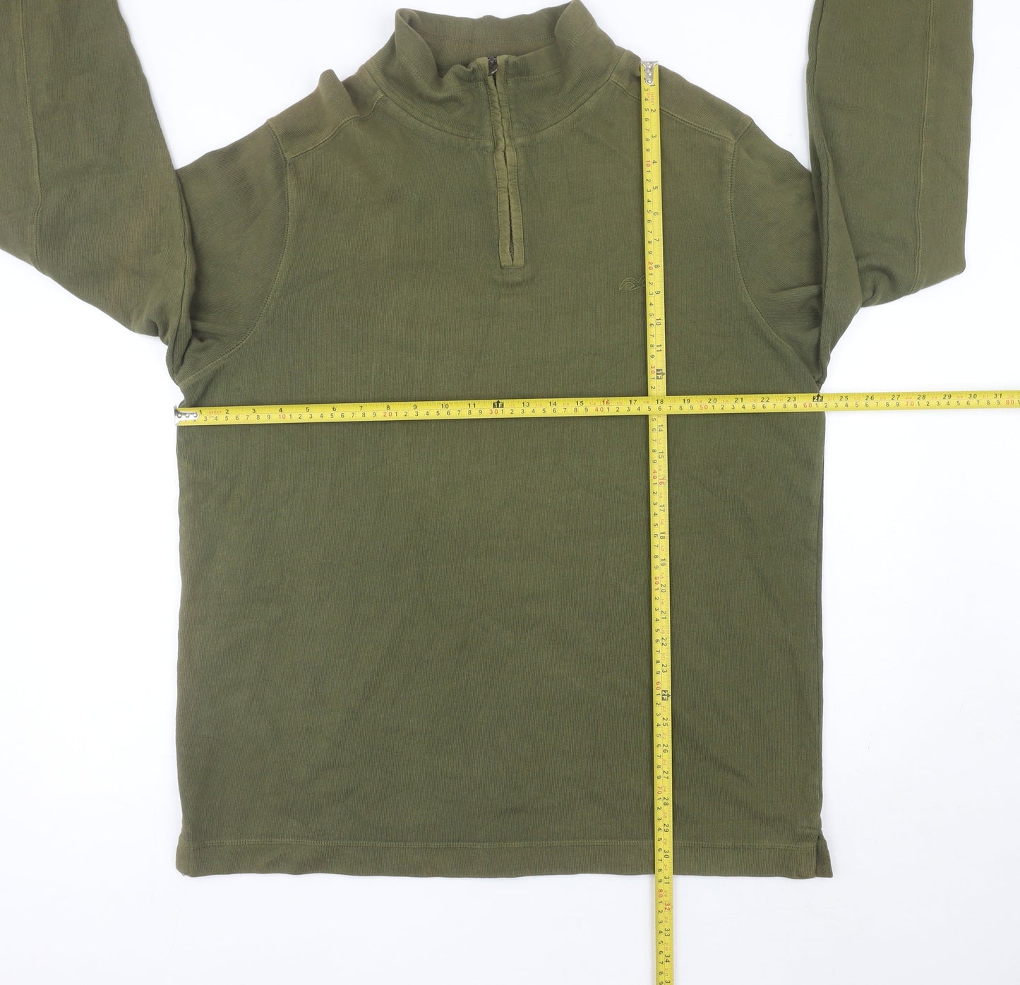 Marks and Spencer Men’s Green 2XL Cotton Half Zip Sweatshirt