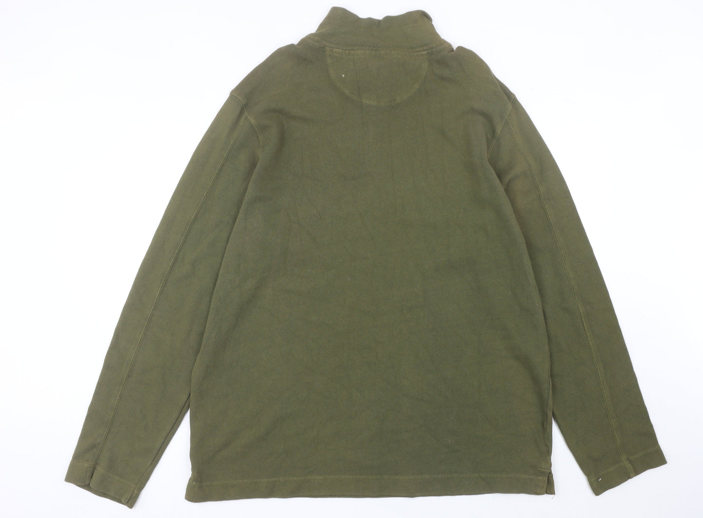 Marks and Spencer Men’s Green 2XL Cotton Half Zip Sweatshirt