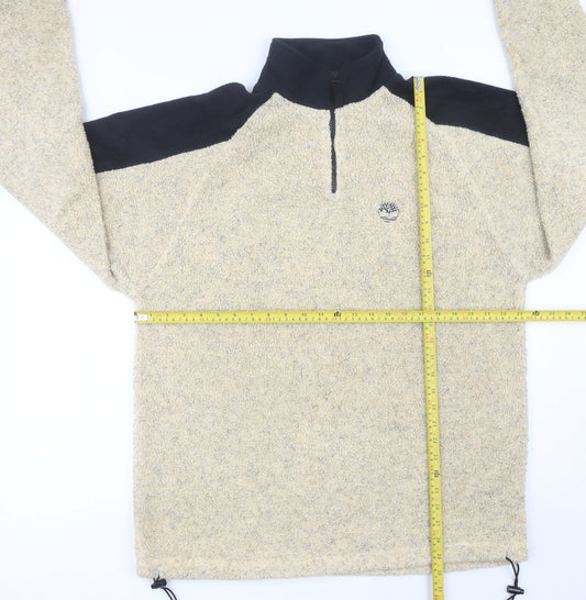 Timberland Mens Beige Fleece Sweatshirt M 1/2 Zip Pullover Outdoor